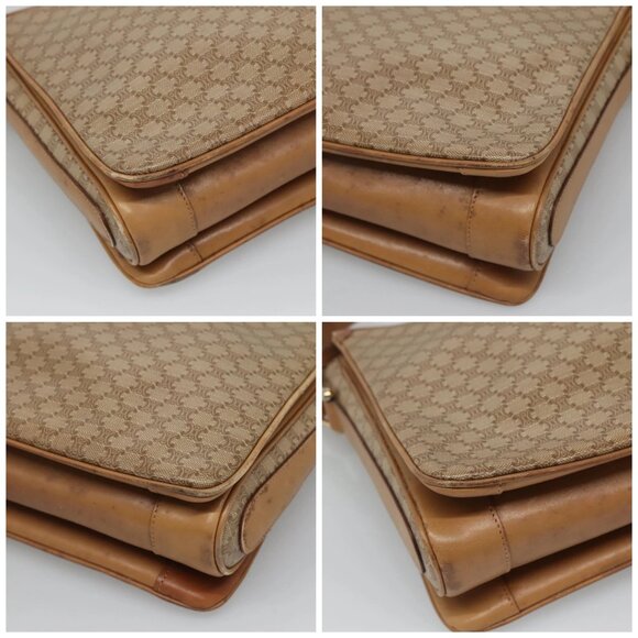 CELINE Macadam Canvas Shoulder Bag PVC Beige Gold Auth nb297 - Picture 16 of 16